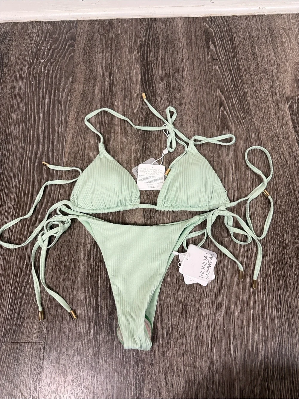 Monday Swimwear Palma Top & Palma Bottom in Moss Rib